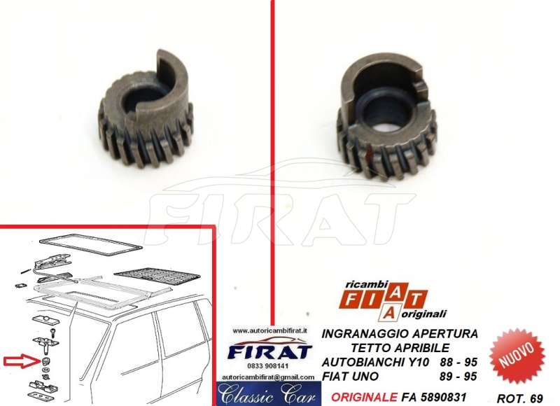 INGRANAGGIO APERTURA TETTO FIAT UNO 89-95 Y10 88-95 (5890831)